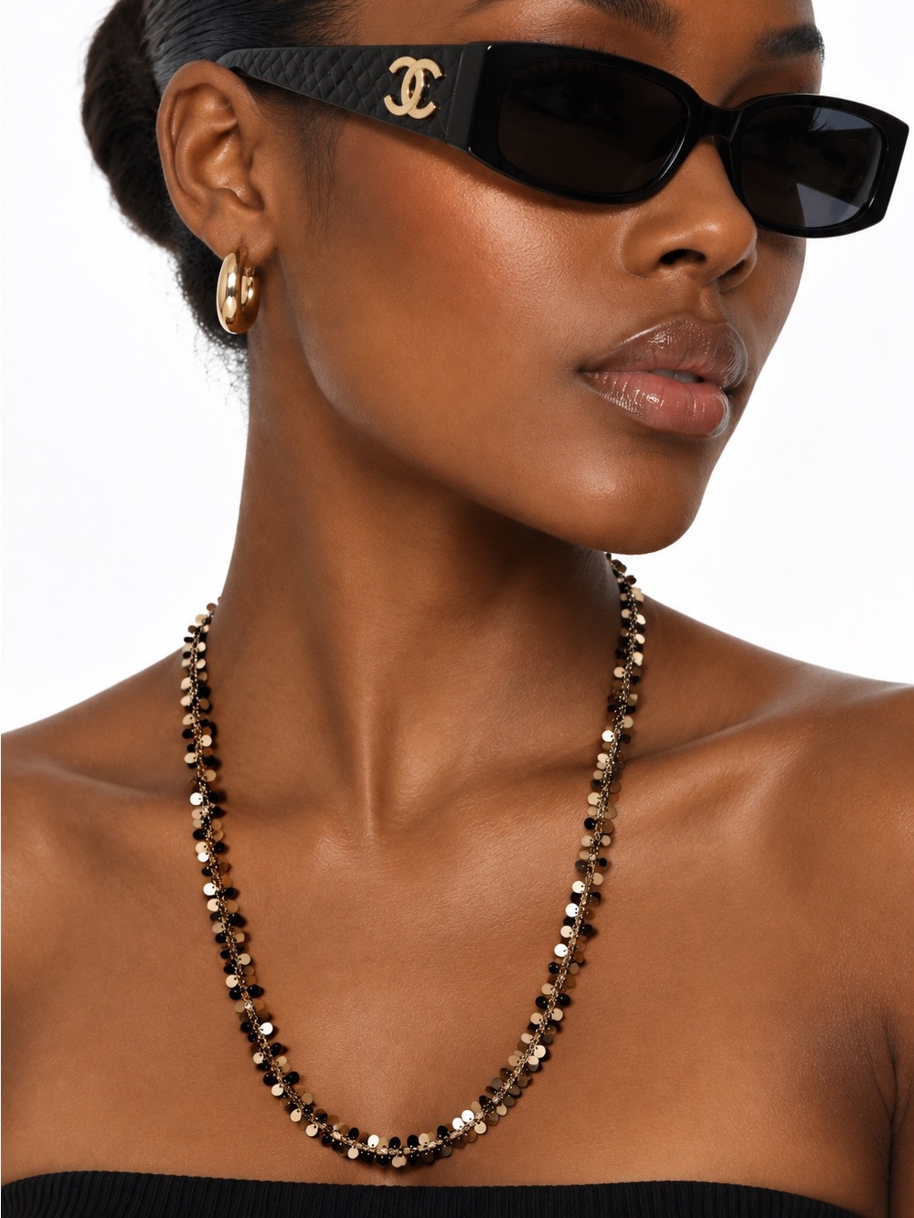 GIANVITO ROSSI Gold-Tone Beaded Women's Necklace
